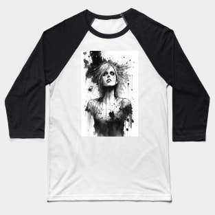 Haunted Ink Painting of a Woman Baseball T-Shirt